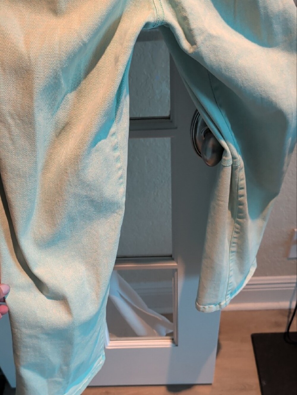 Faherty Light Mint Women’s Denim Overalls - Picture 6 of 8